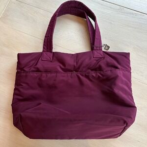 Fabletics The Favorite Tote Blackberry Magnetic Closure Interior Pockets Gym Bag